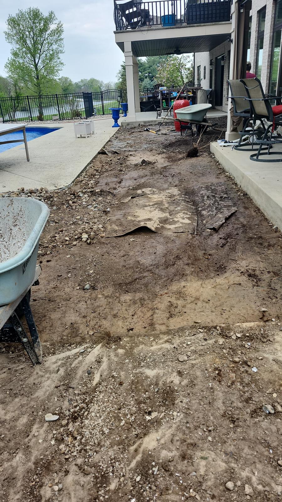 Ground preparation during artificial turf installation